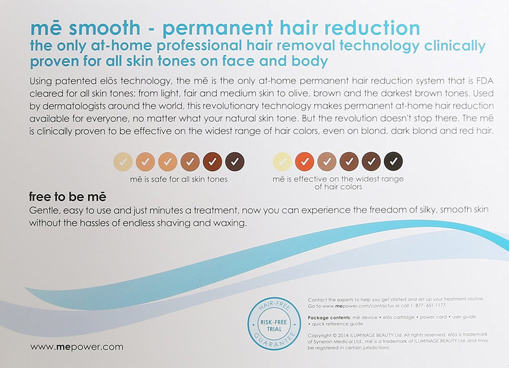 mē Smooth Permanent Hair Reduction Device with FDA Cleared elōs Technology - with 200,000 Pulses