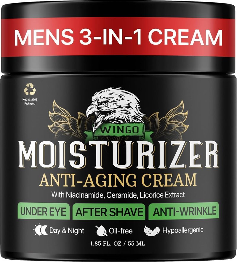 Viva Lab Mens Face Moisturizer Anti-Aging Cream - Lightweight After Shave Lotion for Men - Day & Night Hydrating Skin Care with Niacinamide Collagen Ceramides - Fast-Absorbing Non-Greasy 1.85oz