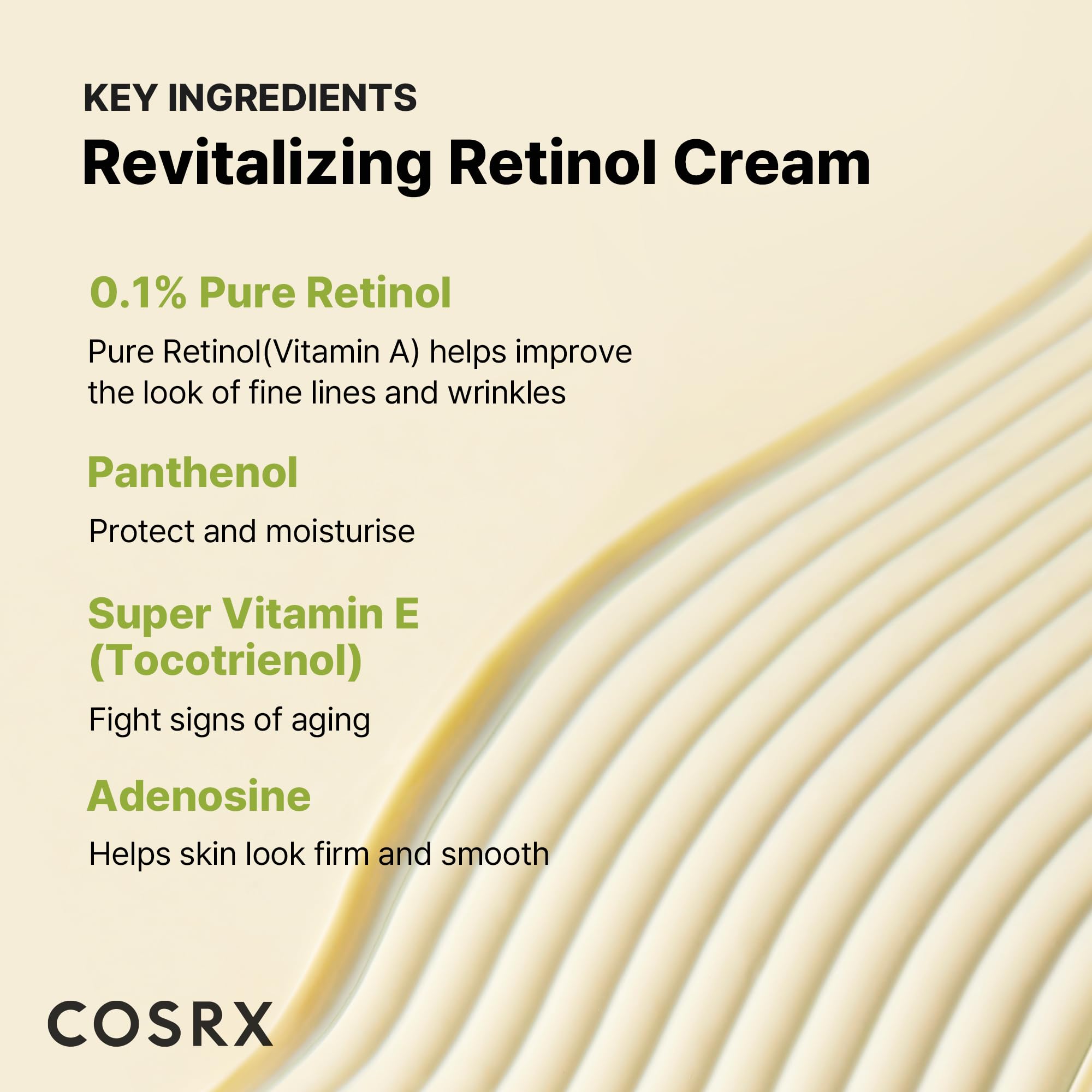 COSRX Retinol 0.1% Cream, Anti-aging Eye & Neck Cream with Retinoid Treatment to Firm Skin, Reduce Wrinkles, Skin Tightening Cream for Fine Lines & Firmness, Gentle Daily Korean Skin Care, 0.67 fl oz