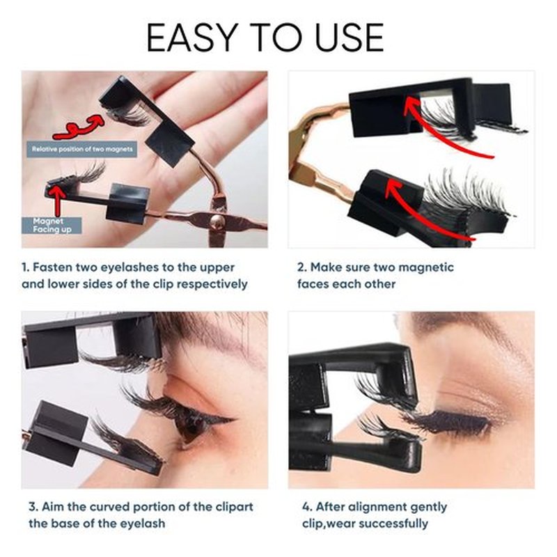 Magnetic Eyelashes, Effectively Natural Look False Lashes without Eyeliner, Light Weight & Waterproof Magnetic Eyelashes No Glue
