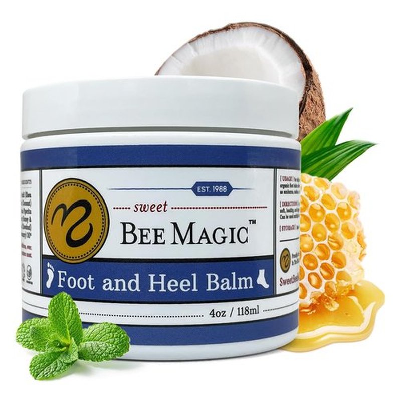 Sweet Bee Naturals Organic Foot Balm - Intensive Heel Cream for Dry, Cracked Feet - Natural Moisturizer - 4 OZ Jar