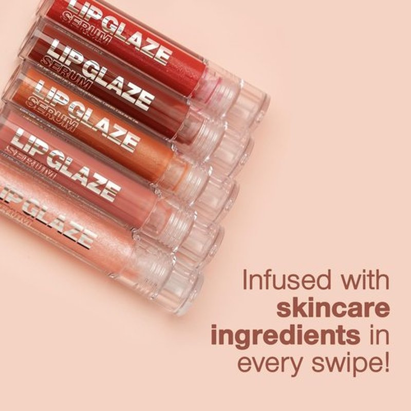 Palladio Lip Glaze Serum, Hydrating Lip Gloss with Peptides & Hyaluronic Acid for Plump, Smooth, and Nourished Lips – Vegan, High-Shine, Non-Sticky Finish (Blush Brulee)