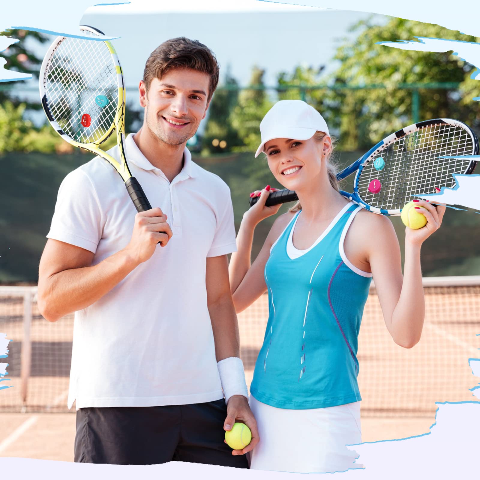 Sosation 24 Pcs Tennis Vibration Dampener Colorful Tennis Racket Dampener for Women Men Gift Team Accessories, 6 Styles