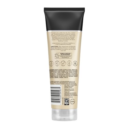 John Frieda Blonde+ Hair Repair System, Conditioner with Bond Building Complex, Restores Moisture and Protects Hair From Further Damage, Step 3 of Hair Repair System, 8.3 Oz