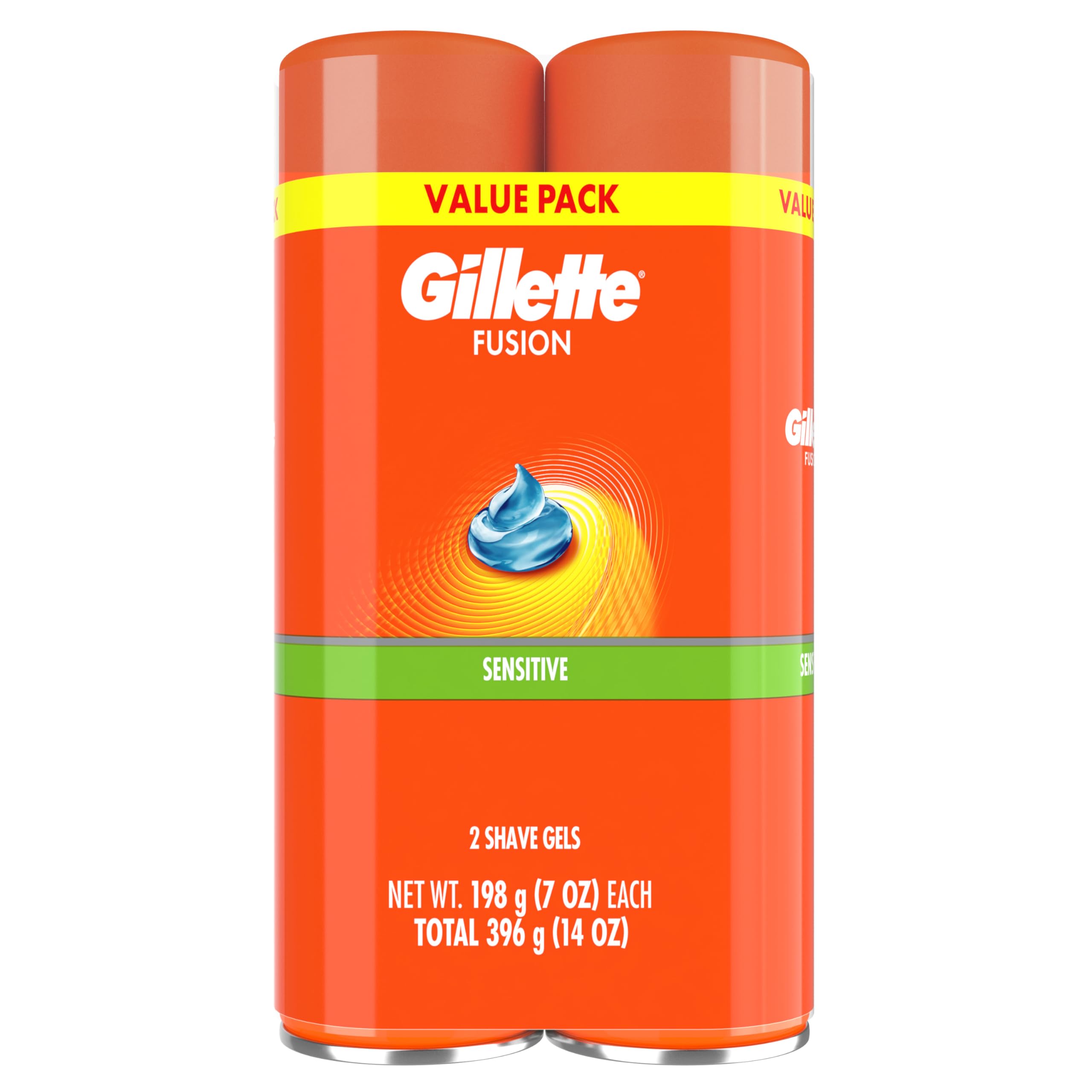 Gillette Fusion Ultra Sensitive Hydra Gel Men's Shave Gel Twin Pack, 14 Ounce (Pack of 2)