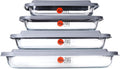 8Pcs Set Rectangular Bakeware by [Brand Name] - BPA Free, Leakproof & Airtight Containers | Dishwasher, Microwave & Freezer Safe - Clear