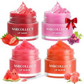 ANRCOLLECT Lip Scrub & Lip Mask - Overnight Treatment Lip Care Kits with 2 Lip Exfoliator & 2 Sleeping Lip Balm, Intense Hydration Lip Set for Dry Chapped Cracked Lips, Exfoliate & Moisturize (4 Pack)
