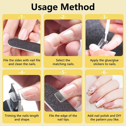 1000PCS Square Nail Tips for Acrylic Nails Professional, Fake Clear Natural Acrylic Short Square French Artificial False Tips Half Cover for Manicure Salon Home