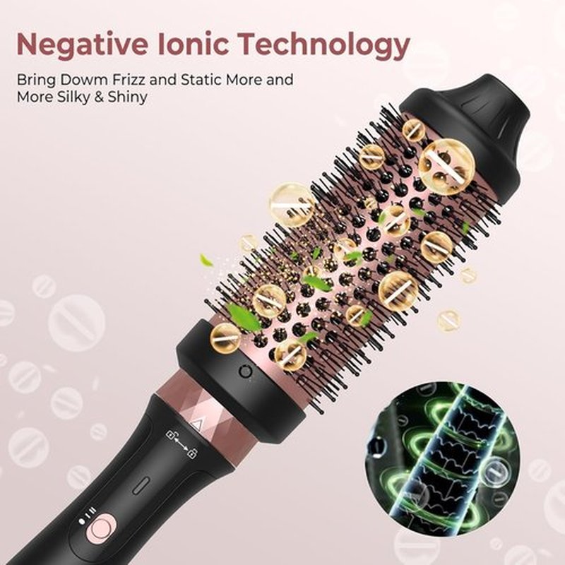 Thermal Brush,3 in 1 Thermal Brush, 3 Temp Up to 410°C Curling Curling Iron, 1.25/1.5/1.75" Detachable Thermal Round, Ceramic Tourmaline Heater, 110-220V Travel Heated Round Hair Styling Tools