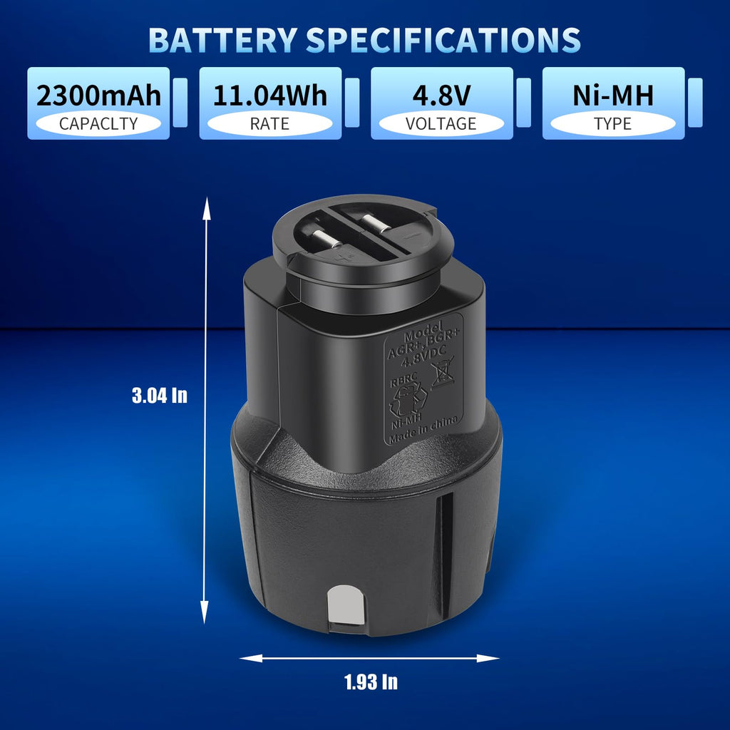 CBQ BGR Battery Replacement for Andis PowerGroom AGR BGR Pet Clippers Compatible with AGR+, BGR+, AGRV, BGRV, Super AGR Plus Long-Lasting (2300mAh NiMH)