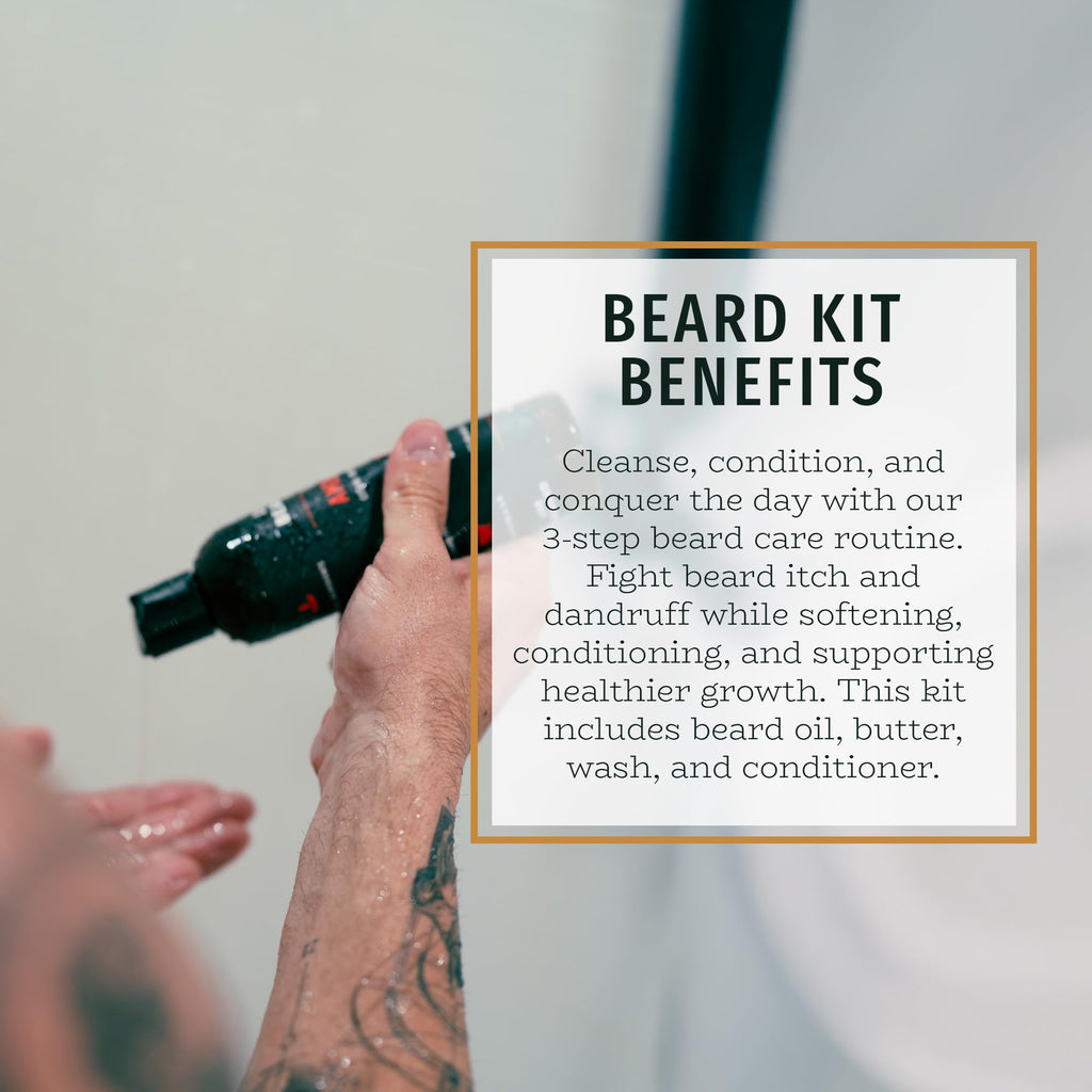 LIVE BEARDED® Complete Beard 4 Step Grooming Kit, Forge Scent