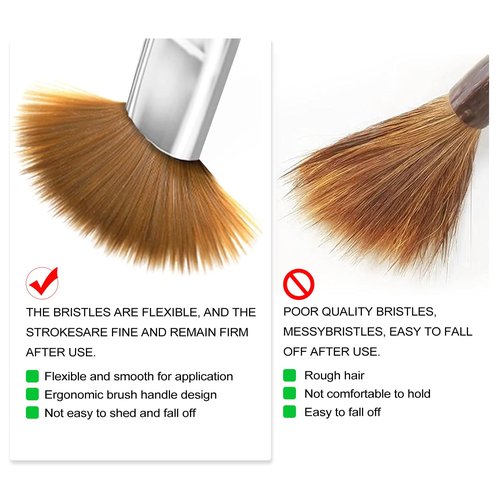 Kolinsky Professional Acrylic Brush Set - 4PCS for Nail Application, Size 10/12/14/16 Powder Brushes for Extension & 3D Carving