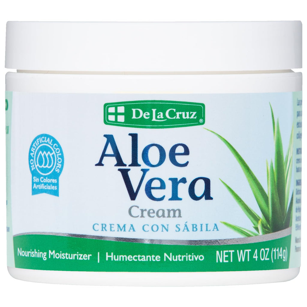 De La Cruz Aloe Vera Face Moisturizer - Natural Aloe Cream for Face, Hands and Body, 4oz