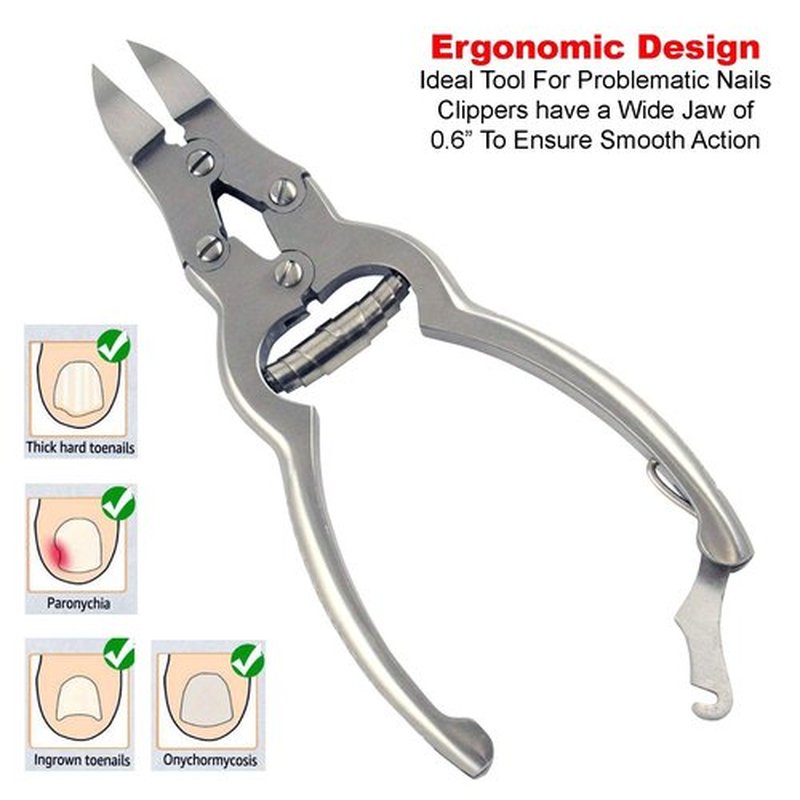Toenail Clippers for Thick Ingrown Toenails - Professional Podiatry Nail Cutter Fingernail Clipper Trimmer Heavy Duty Surgical Grade Stainless Steel Men Seniors Adults Podiatrist Tool Krisp Beauty