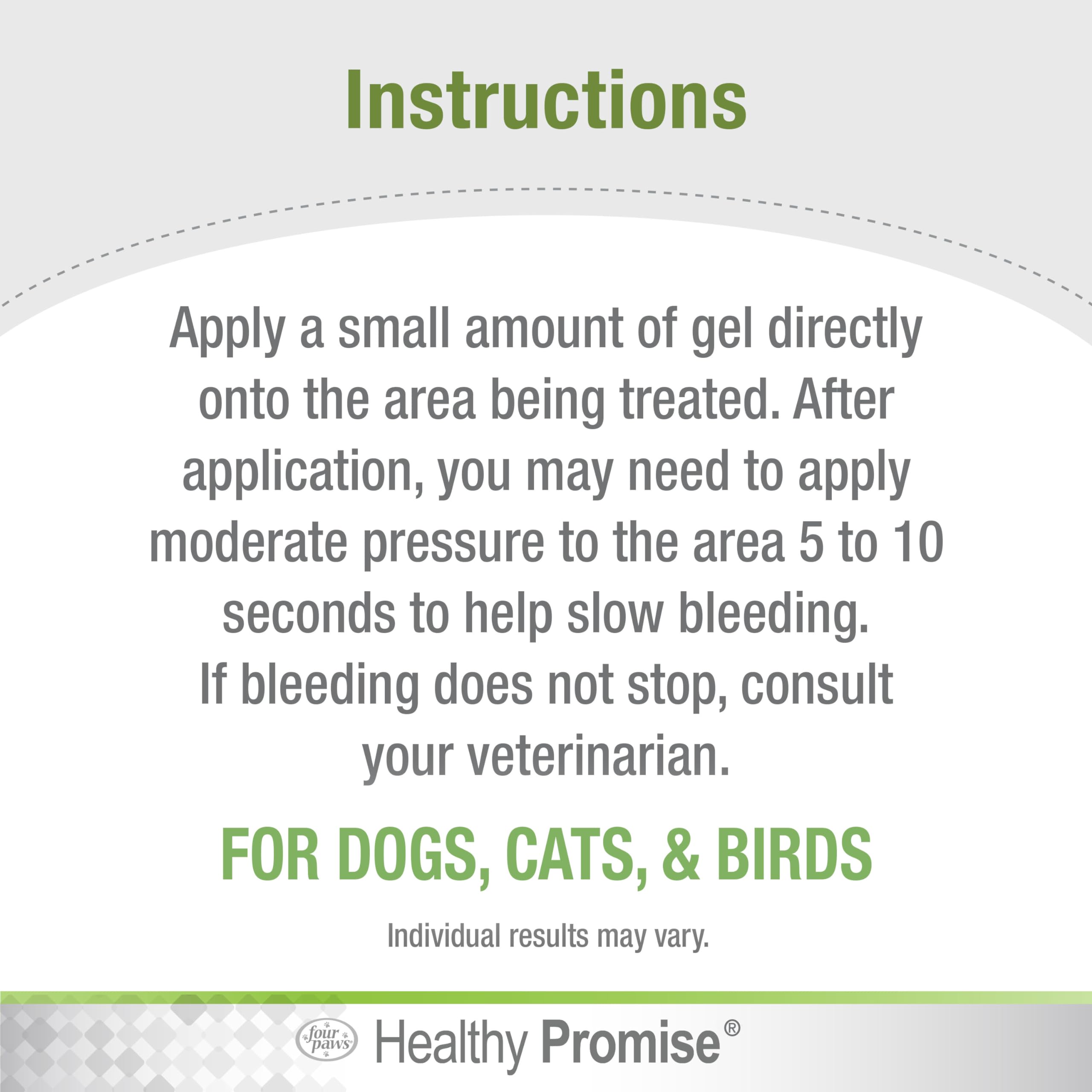 Four Paws Healthy Promise Quick Action Blood Stopper Styptic Gel for Dogs & Cats, 1.16 oz.