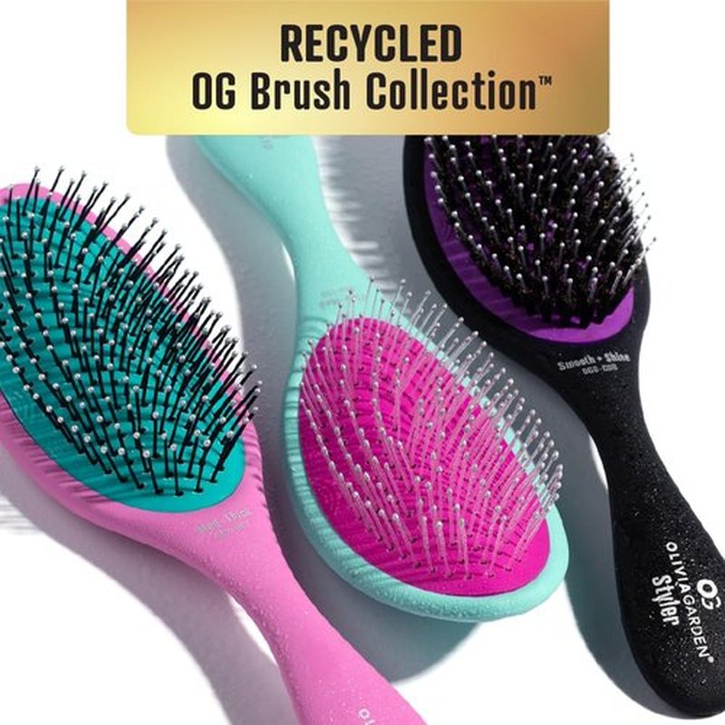 Olivia Garden OG Detangler Brush – Removable Cushion, Gentle Scalp Massage & Detangling for Wet or Dry, Medium to Thick Hair – Turquoise