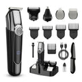 SilkGlow Beard Trimmer for Men, 5 in 1 Electric Razor for Men, Cordless Hair Clippers, Waterproof Grooming Kit for Shaving Face, Mustache, Body, Ear, Nose Hair Trimmer, Gift for Men, Black