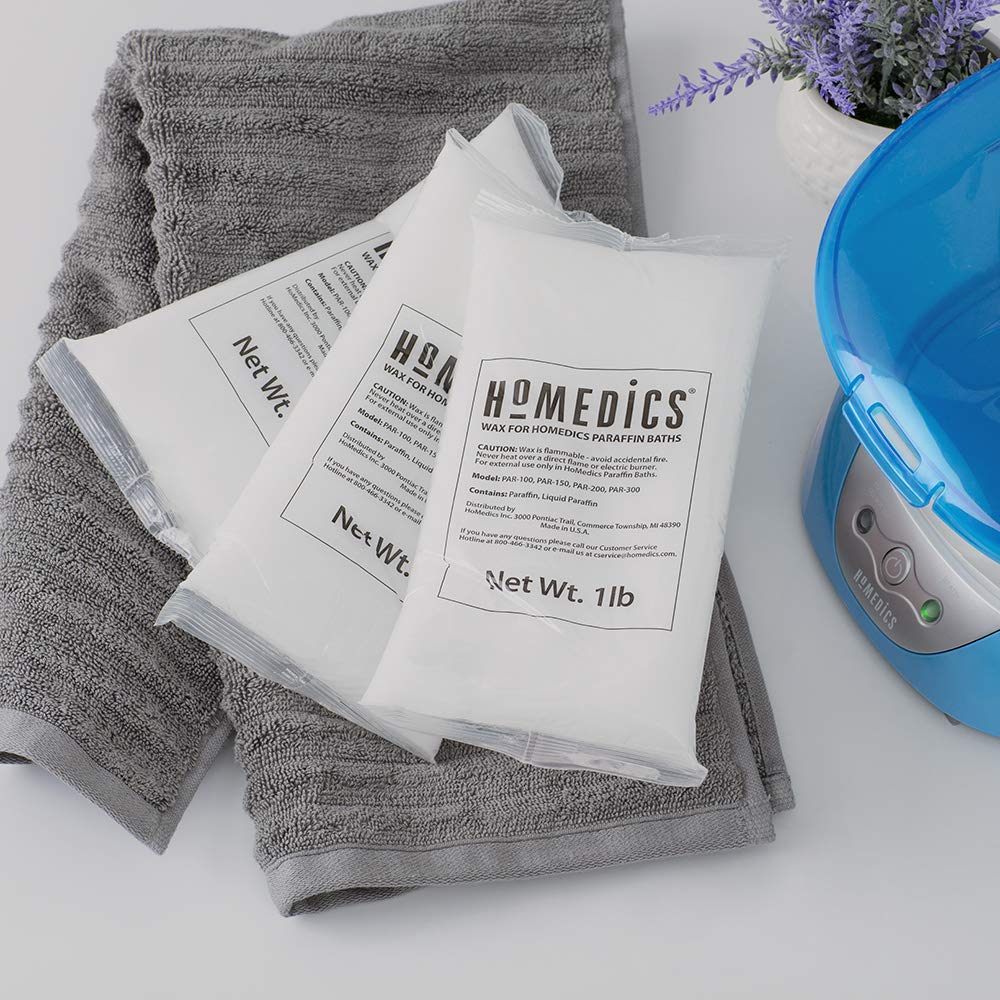 Homedics Paraffin Wax Refill for Paraffin Bath, 2 lb Unscented & Fragrance-Free Wax for Hands & Feet, Moisturizing Spa Treatment, No Dyes