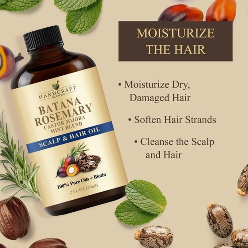 Batana & Rosemary Hair Oil - Scalp Treatment for Thinning Hair & Dry Scalp - 2 Fl Oz Nourishing Formula