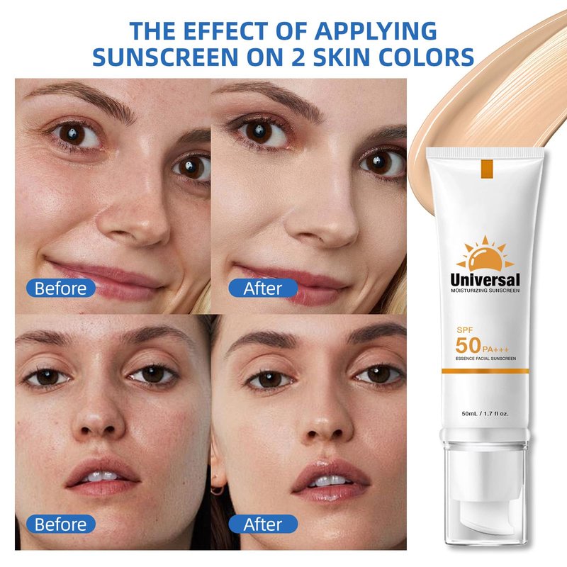 YFKEJI Tinted Sunscreen For FaceSPF 50,Universal Protector Solar 50 Face Sunscreen Moisturizer, No White Cast, No Sticky,Suitable for all Skin Types and UV Protection, Travel Size Sunscreen (3pcs)
