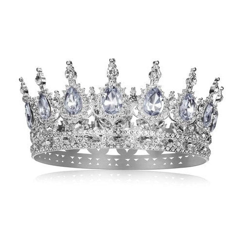 Onedor Silver Crown for Women Crystal Rhinestone Tiara Queen Headpiece for Wedding Prom Pageant Birthday Princess Theme Costume Party Hair Accessories and Cake Topper Decoration