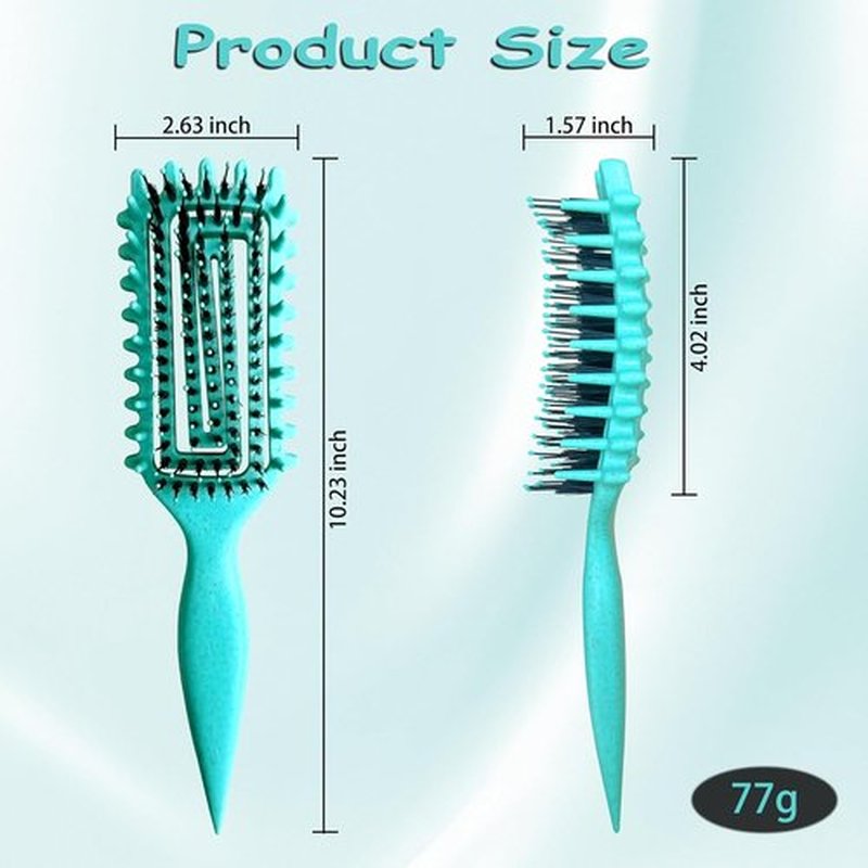 Skiennix Curl Defining Brush - Lightweight Curly Hair Brush for All Hair Types | Green