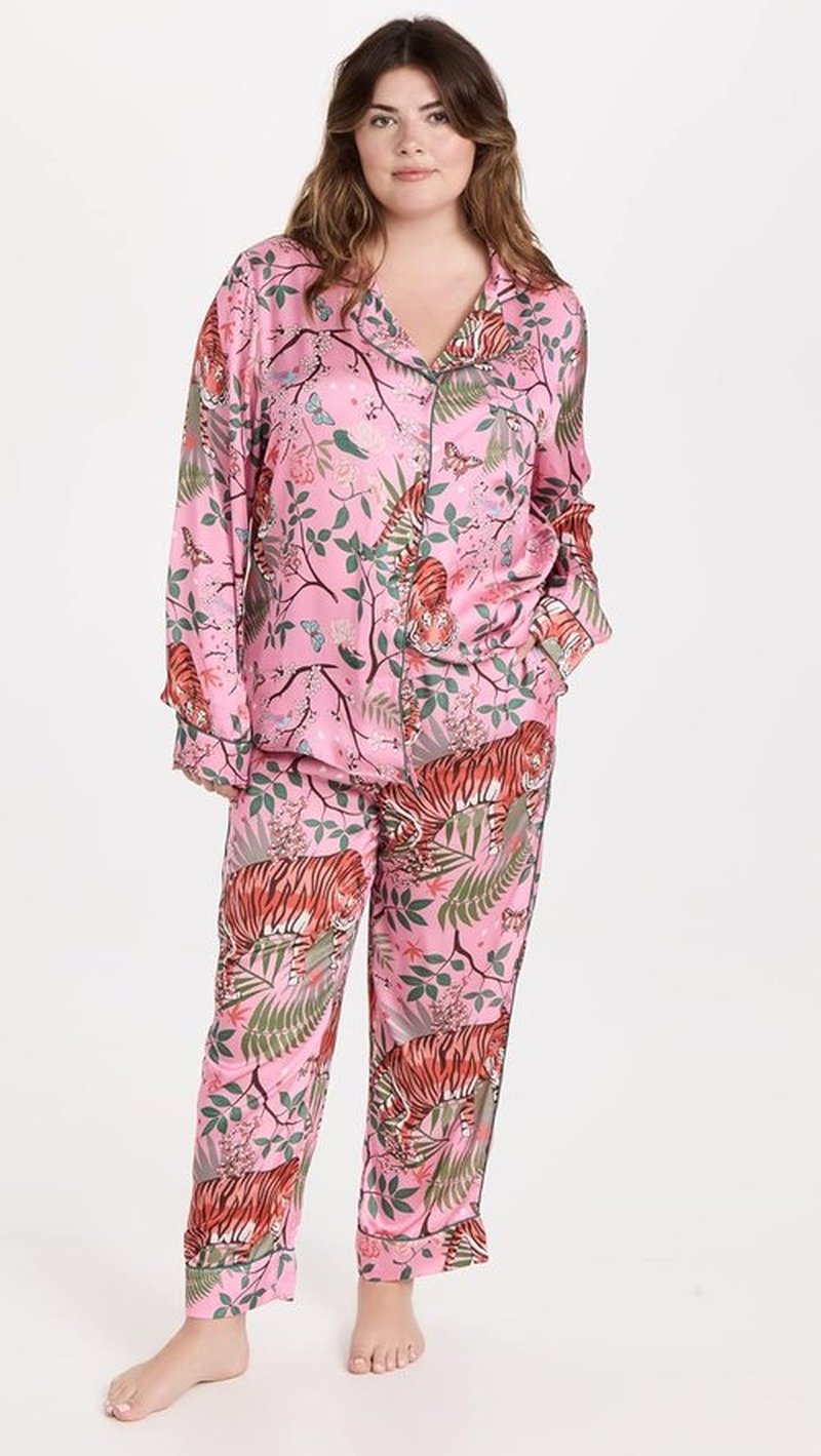 Karen Mabon Women's Pajama Set - Tiger Blossom Print | Soft, Comfortable Fabric