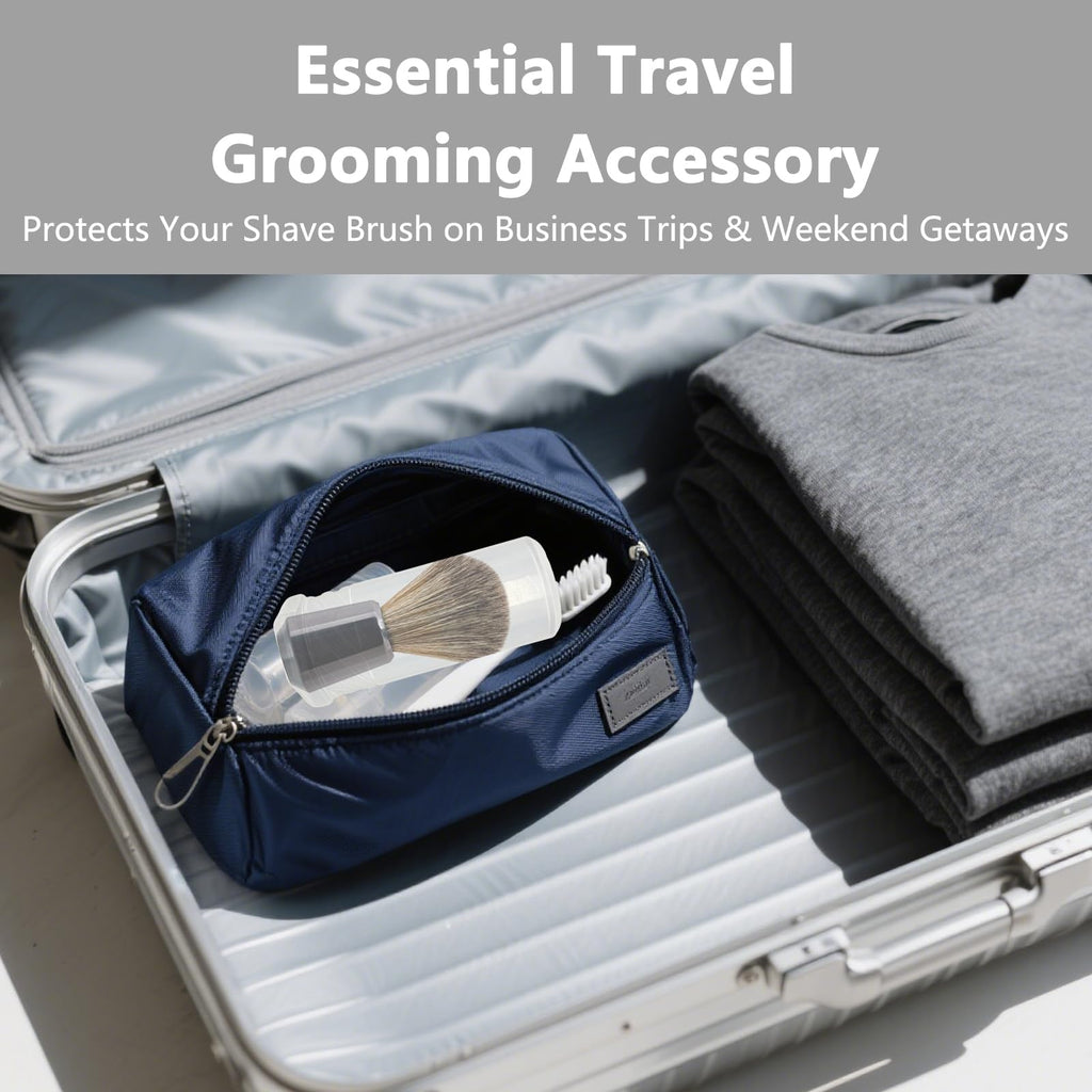 KGCGJVB Shaving Brush Holder Travel Case Adjustable Stand for Shave Brush and Safety Razor Compact Shaving Kit Organizer for Men Portable Hair Grooming Brush Case for Bathroom or On-the-Go Use