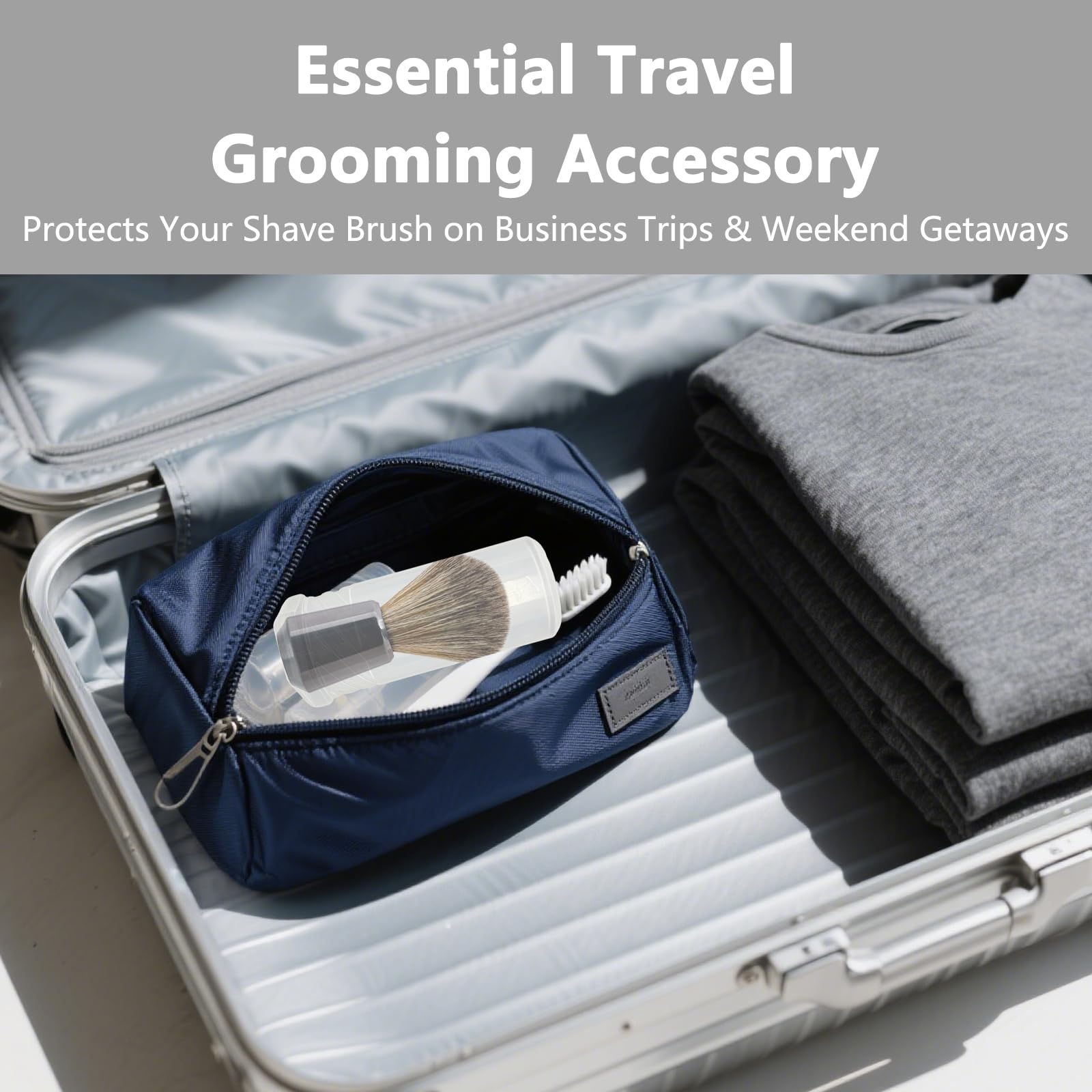KGCGJVB Shaving Brush Holder Travel Case Adjustable Stand for Shave Brush and Safety Razor Compact Shaving Kit Organizer for Men Portable Hair Grooming Brush Case for Bathroom or On-the-Go Use