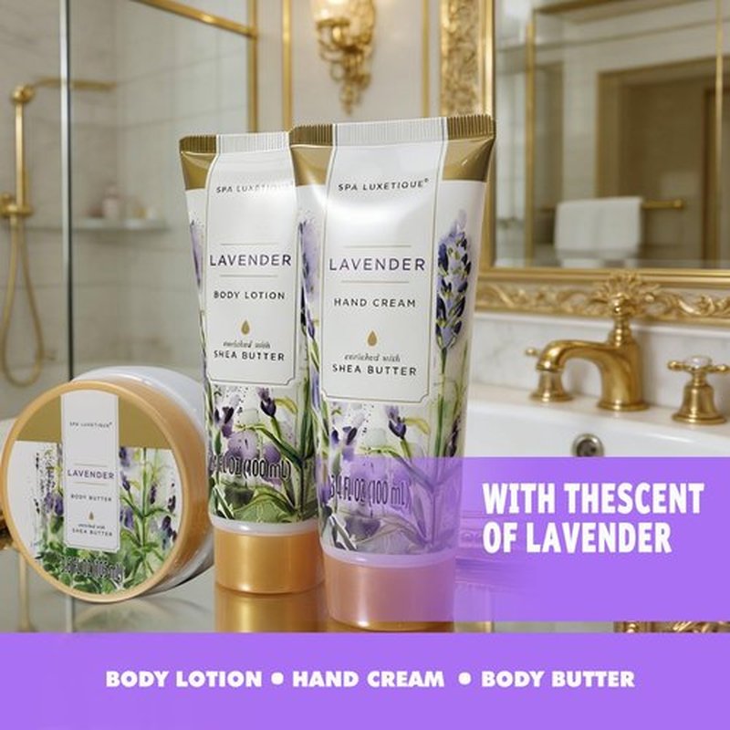 Spa Luxetique Bath Sets for Women Gifts - 10 Pcs Lavender Spa Kit, Self Care Kit for Her, Birthday, Anniversary, Holiday, Mother's Day Gifts for Her, Mother, Girlfriends, Wife