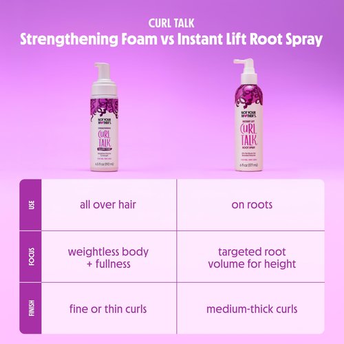 Not Your Mother's Curl Talk Instant Lift Root Hair Spray and Strengthening Volume Foam (2-Pack) - Powered by Biotin, Peptides, and Rice Protein - For Curly Hair Types