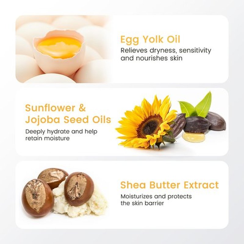 RUNBEN Baby Face Cream - 48H Deep Moisturizing with Egg Yolk Oil | Gentle, Non-Greasy Lotion for Dry & Sensitive Skin, 1.76 oz