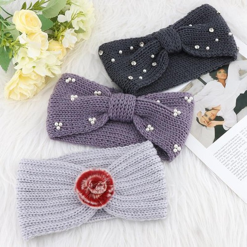 Aprince Winter Headbands for Women 3Pcs, Warm Knit Ear Muffs for Snow Ski, Chunky Knotted Ear Warmers, Thick Crochet Head band, Cold Weather Head Wraps, Stocking Stuffers Gifts