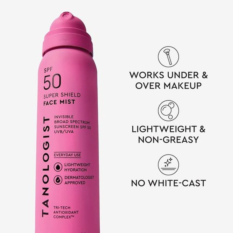 Tanologist SPF 50 Super Shield Face Mist - Lightweight Sun Protection | 2.5 fl. oz / 73 ml