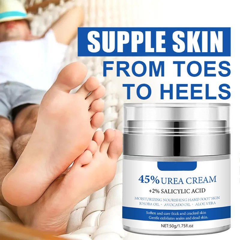 Urea Cream 45% Plus 2% Salicylic Acid, Callus Remover Foot Moisturizer Hand Foot Cream For Dry Cracked Feet from Toes to Heels Elbows Knees Softens Skin Exfoliates Dead Skin Smoothing Skin