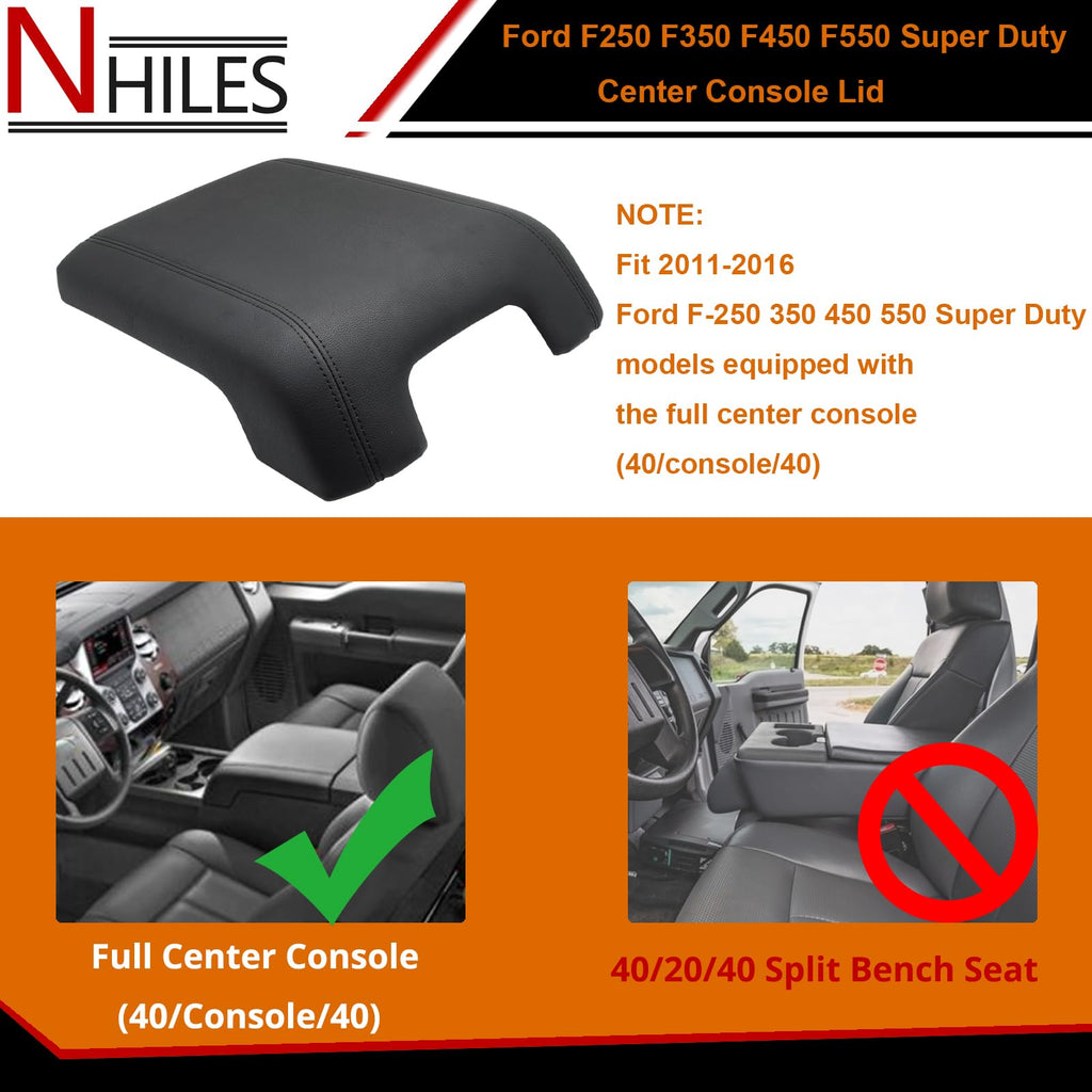 Center Console Lid Compatible with F-250 350 450 550 Super Duty 2011-2016