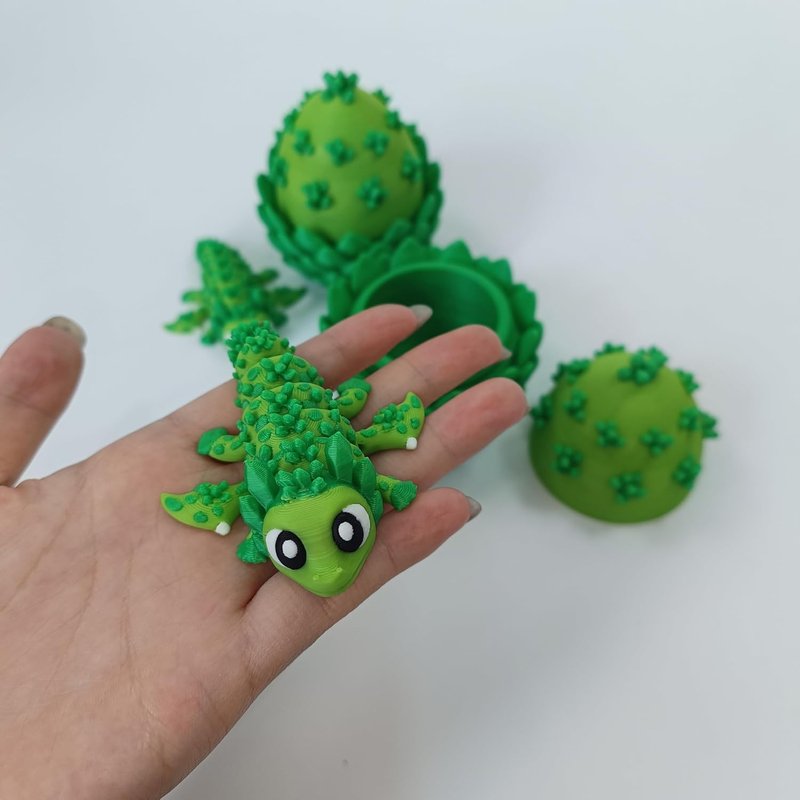 Enchanted 3D Egg - Handcrafted Collectible with Miniature Green Crystal Dragon Inside | Fantasy Decor & Gift
