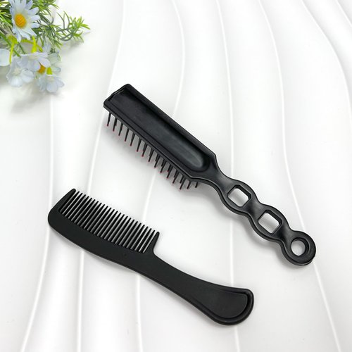 JoseHana Hair Brush and Comb Set, 100 Pcs Bulk for Homeless Individually Wrapped, Lightweight Hair Brush and Comb for Women Kids Hotel Travel (Black)