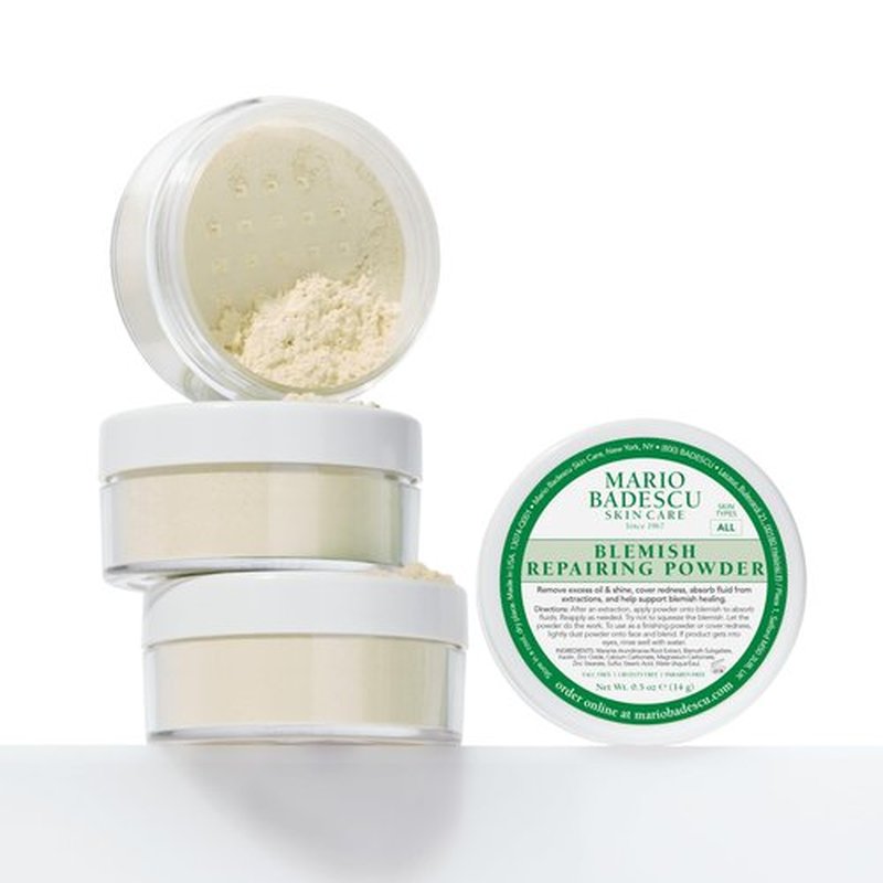 Mario Badescu Blemish Repairing Powder, Accelerate Recovery of Popped Pimples, Reduce Redness, Skin Care Powder for Blemish Concealment and Oil Control for Shine Free Matte Finish Complexion, 0.5 Oz