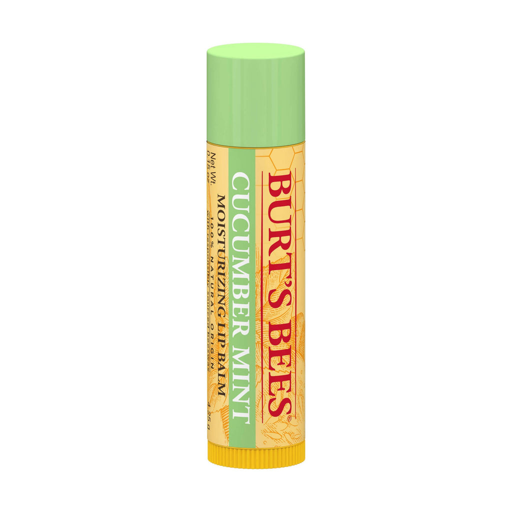 Burt's Bees Cucumber Mint Moisturizing Lip Balm for Women, Orange, 0.15 Oz