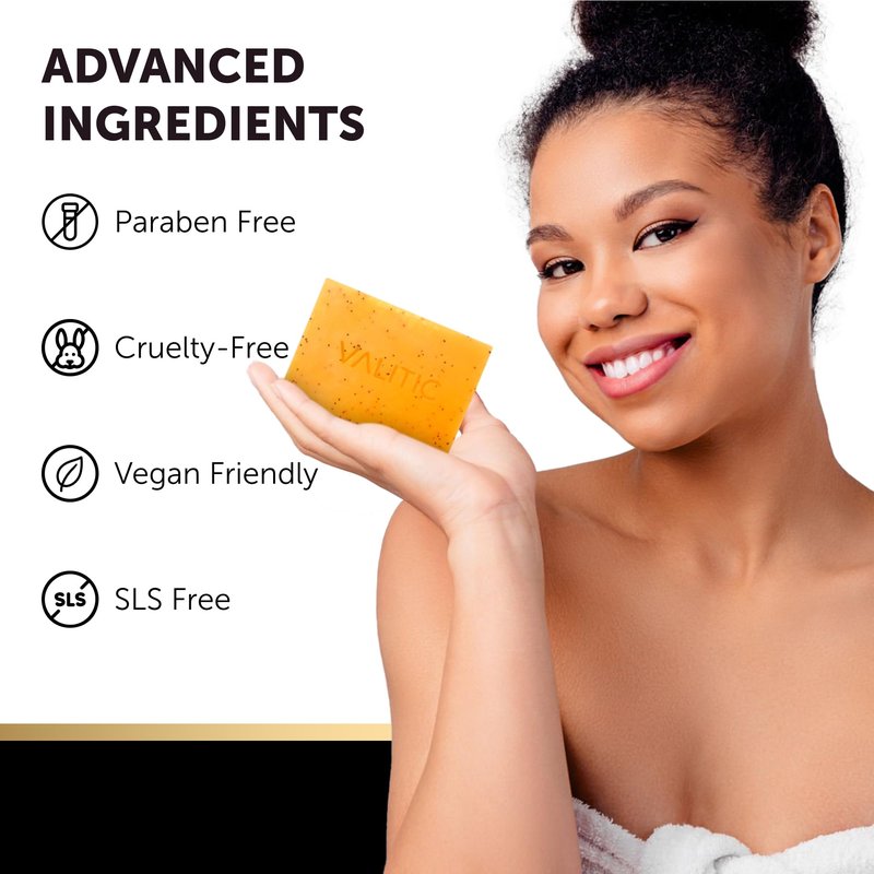 VALITIC Kojic Acid Soap - Turmeric Soap for Dark Spots for Face and Body - Exfoliating Bar for Hyperpigmentation, Skin Tone Corrector with Retinol, Vitamin C, Collagen and Hyaluronic Acid - 2 Pack