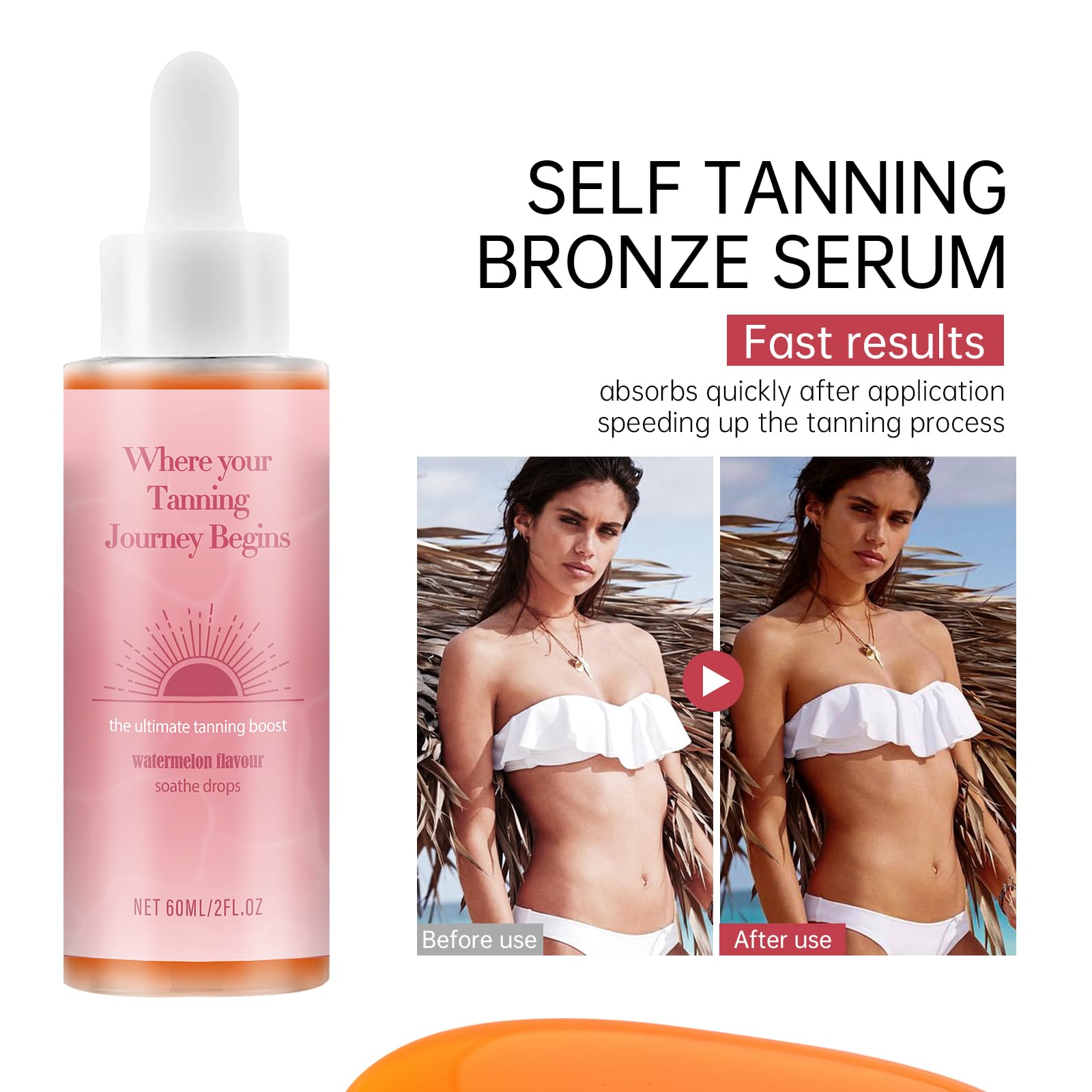 Sunless Tanning Drops to Drink, 2PCS Natural Sunless Tanning Drops for Face & Body, Enhancing Your Natural Skin Tone, Easy to Use for All Skin Types