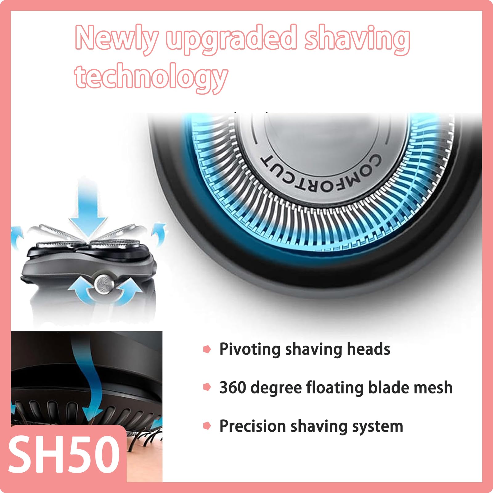 SH50 Replacement Heads Compatible with Norelco 5000 Series Electric Razors