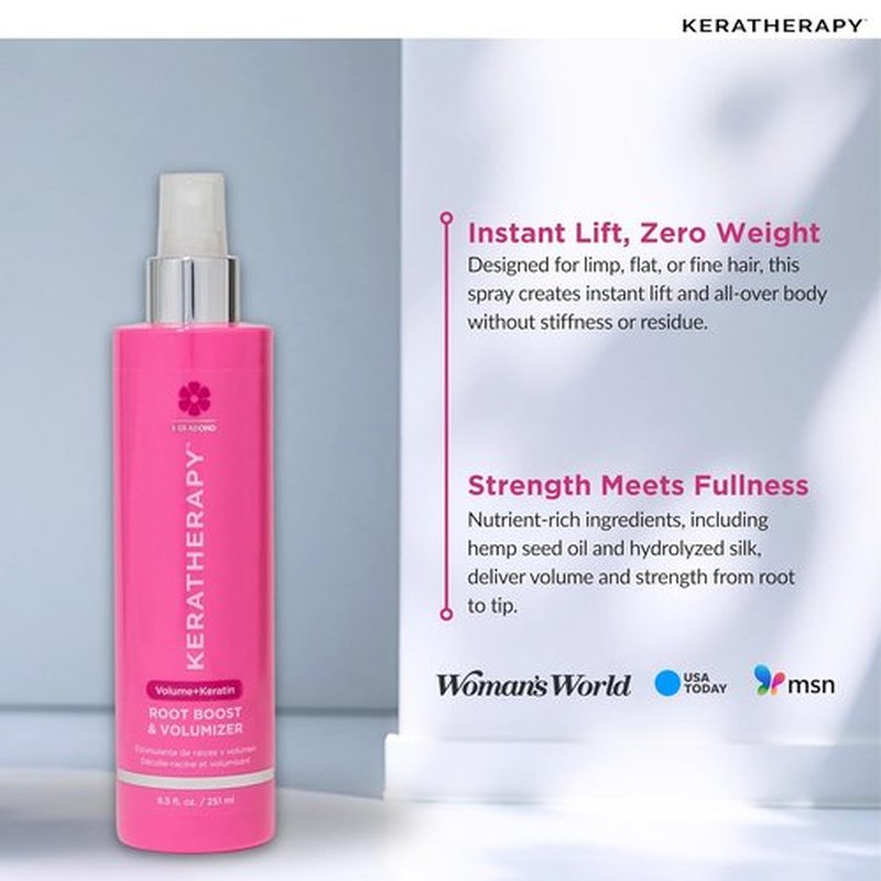 Keratherapy Volume Root Boost Spray - Keratin Infused Hair Volumizer with Hemp Seed Oil | 8.5 fl. oz.