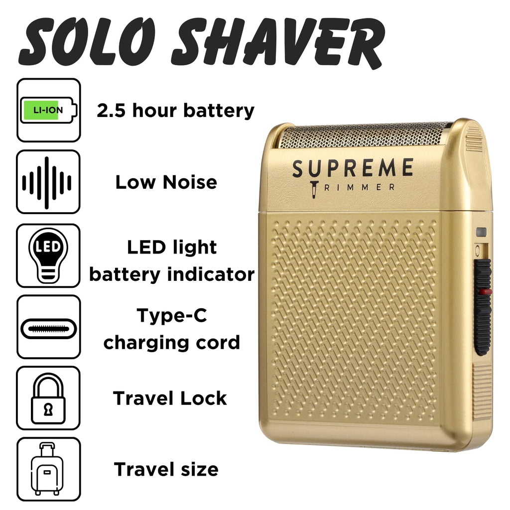 Supreme Trimmer Solo Single Foil Shaver for Pocket | 150 Min Runtime Cordless use, Powerful USB-C Mini Travel Razor for Professional & Home use | STF101