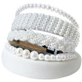 Miskate 5 PCS Pearl Headbands for Women, White Pearl Hair Accessories, Non-Slip Wedding Party Everyday Wear