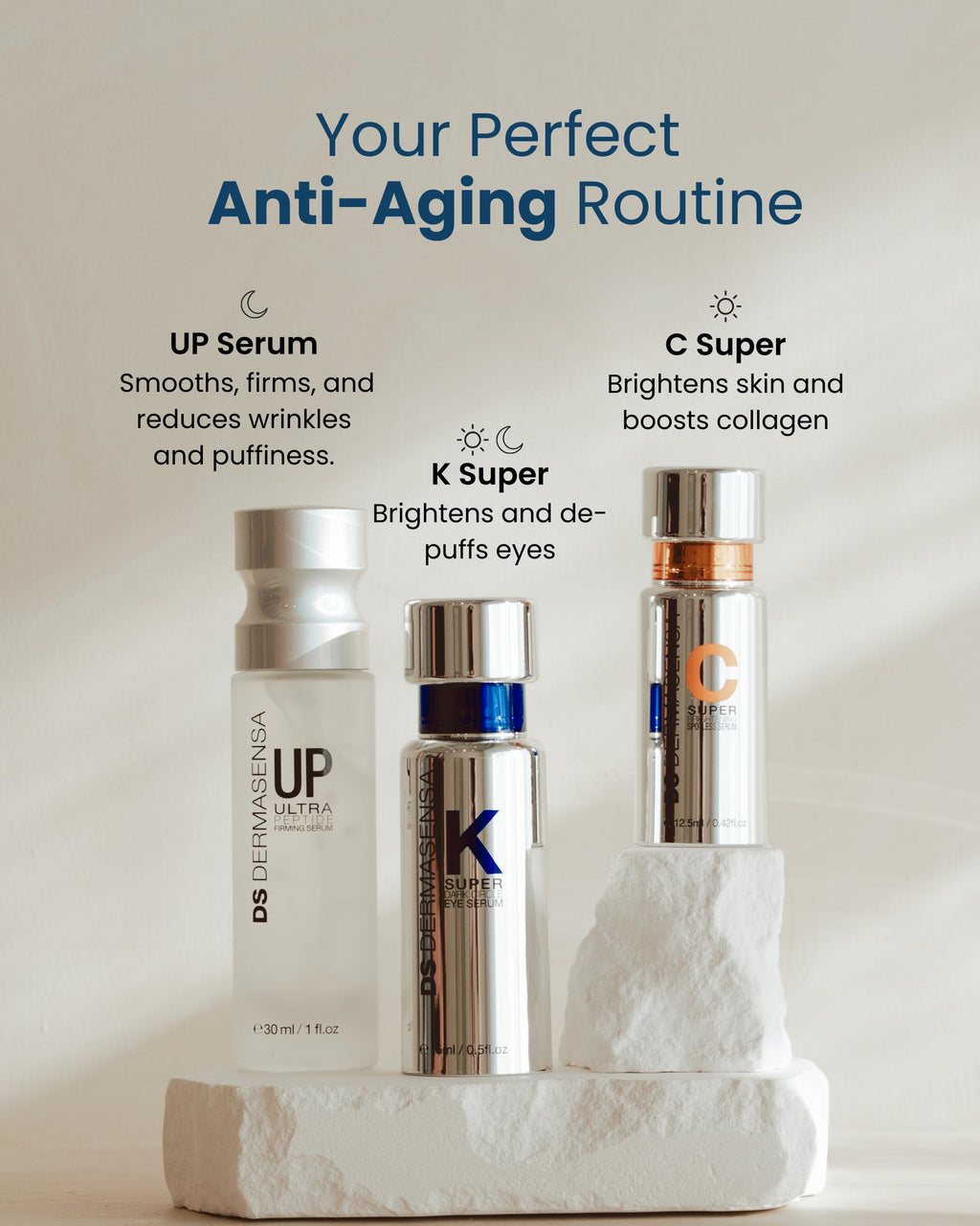 DS Dermasensa UP Ultra Peptide Serum – Advanced Peptide Formula for Wrinkles & Fine Lines, 30ml / 1 fl.oz