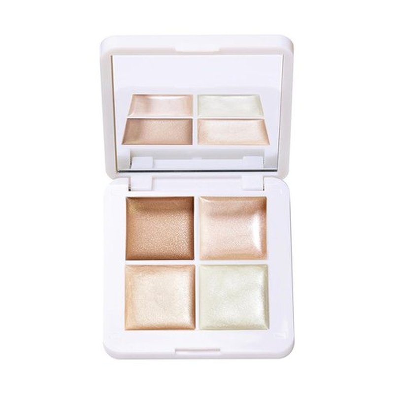 RMS Beauty Lip2Cheek Glow Quad - Creamy Multi-Use Blush & Lip Color Palette with 4 Radiant Shades, Hydrating Formula, 0.42 oz