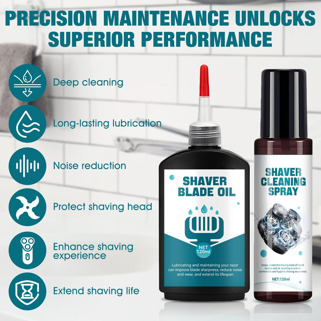 Shaver Cleaning Solution, Electric Shaver Oil, Deeply cleans and Lubricates