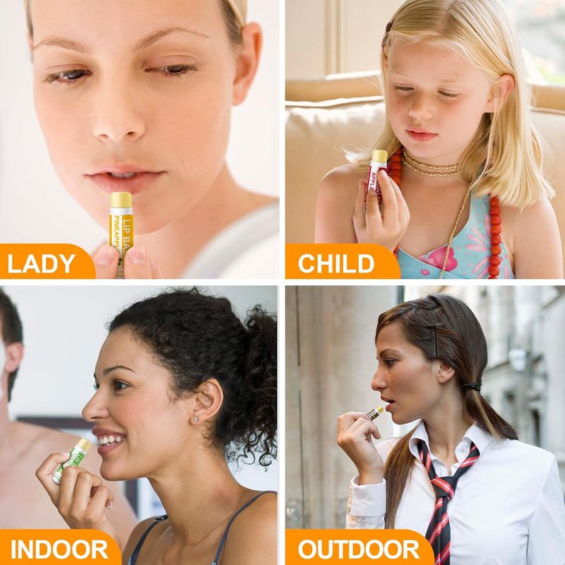 Yopela Natural Lip Balm 14-Pack | Moisturizing & Soothing with Vitamin E & Coconut Oil - 14 Flavors